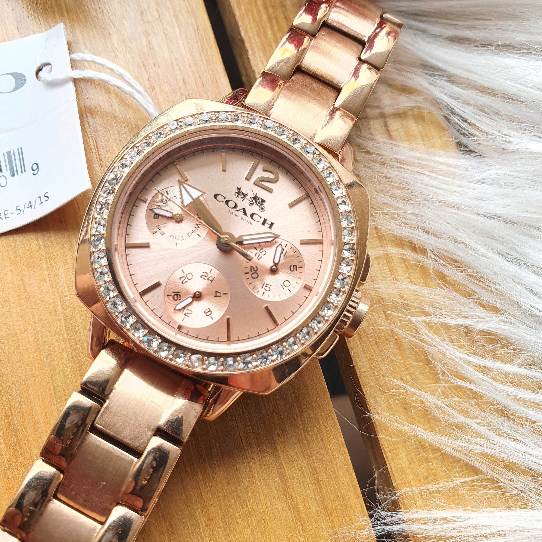 Coach boyfriend watch rose cheap gold