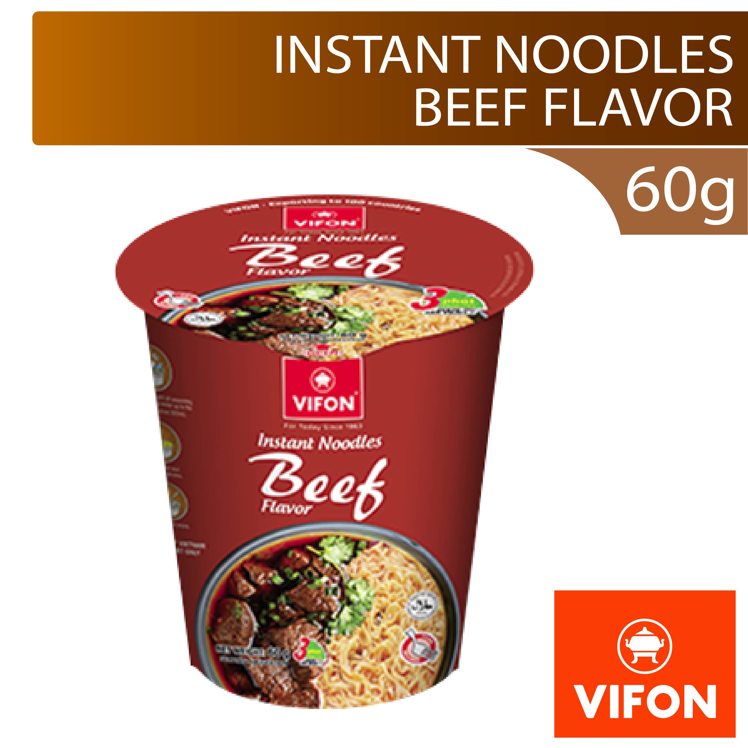 Nissin Cup Noodles, Beef Flavor 40g, 6 pcs.