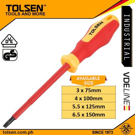 Tolsen Vde 1000V Magnetic Flat Screwdriver VDE, GS Certified