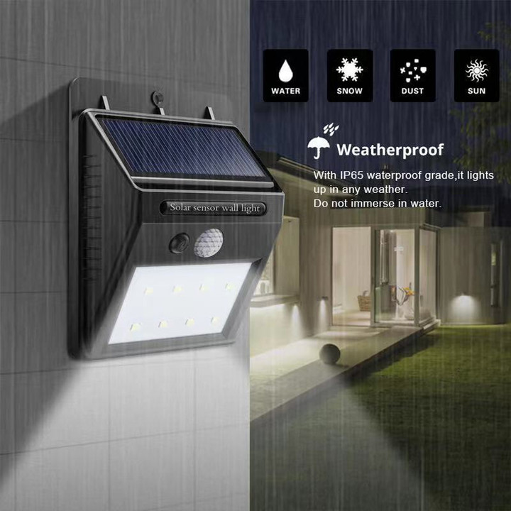Vimite | LED Wall Lamp Solar Motion Sensor COB Light Outdoor Waterproof Security Garden Lighting Light for Balcony Gate Courtyard