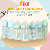 Unicorn Baby Glass Wide Neck Feeding Bottle, BPA-Free