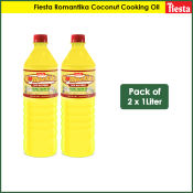 Fiesta Romantika Coconut Cooking Oil 1 Liter | Pack of 2 | Cooking Oil | Coconut Cooking Oil for Cooking | Coconut Oil | Coconut | Mantika