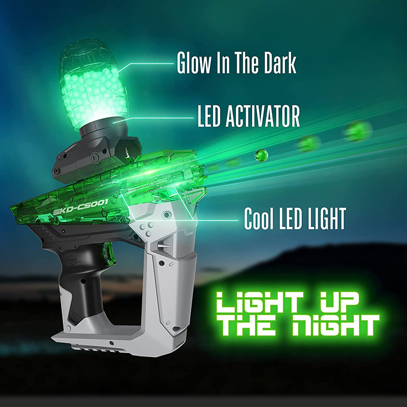 SKD001 Gel Balls Gun Blaster, LED Night Light, Água Beads Ball