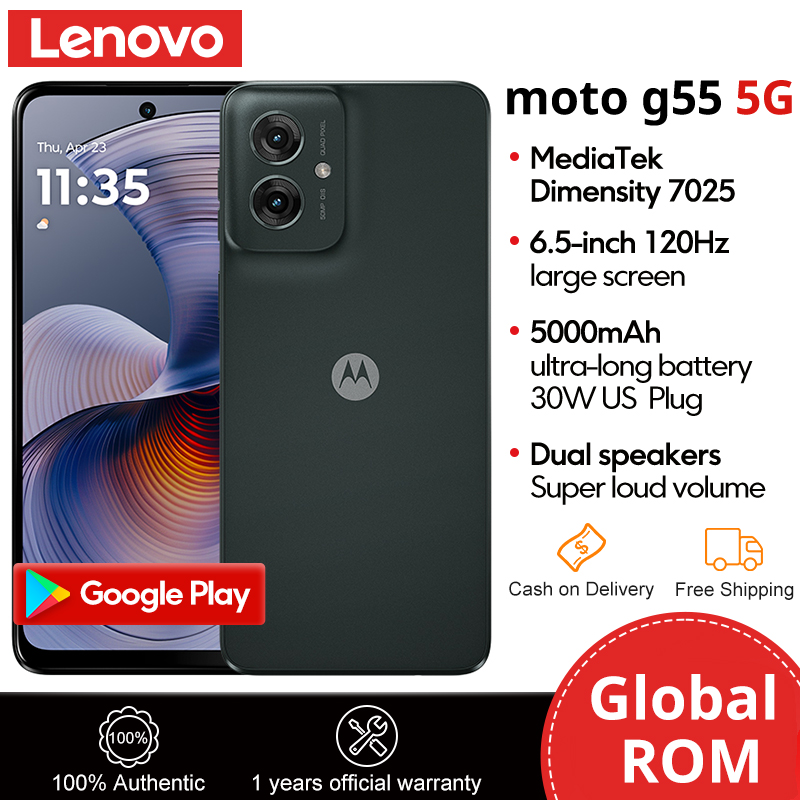 Lenovo Motorola MOTO G55 5G Smartphone 6.5-inch 120Hz Display MediaTek Dimensity 7025 CPU 50MP 256GB Cellphone