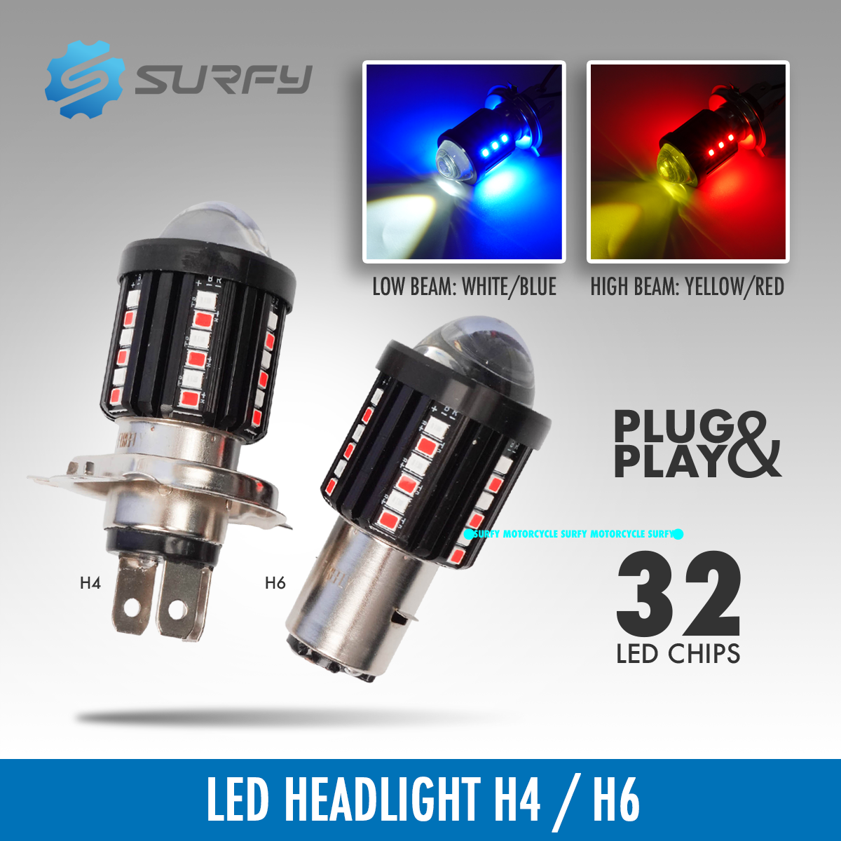Firefly Dual Bulb Headlight with LED Chips and Parklight