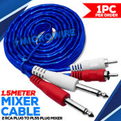 Mixer Cord 2 RCA Plug to 2 PL55 Plug Mixer PL55 RCA 1.5M/3M