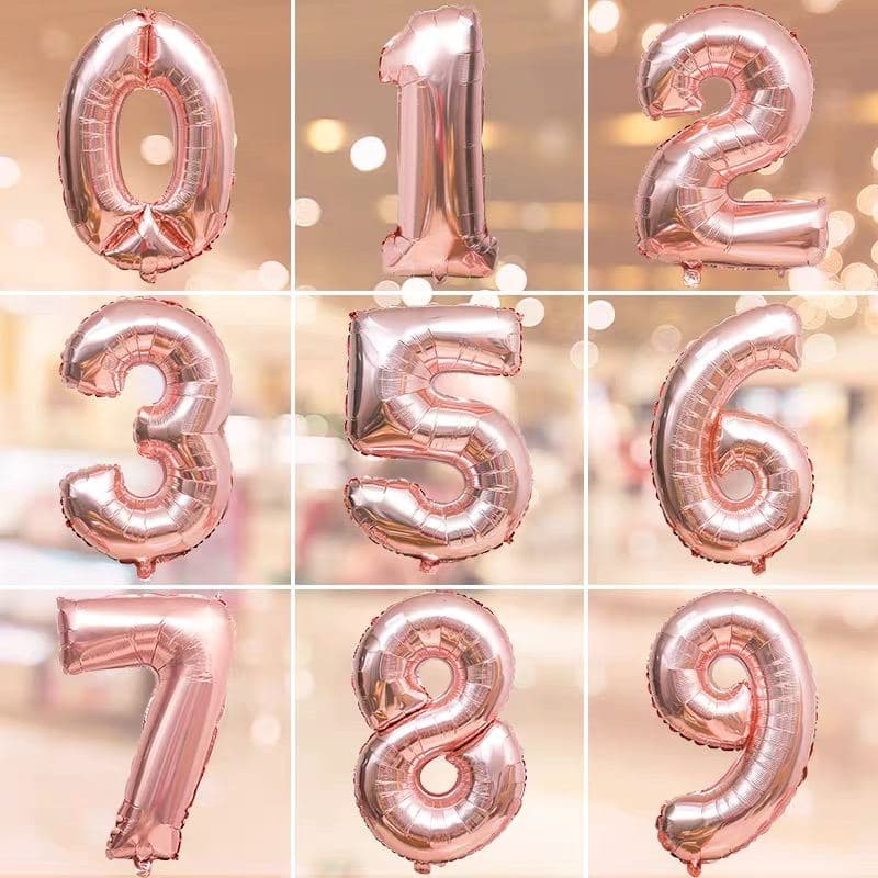 Rose Gold 32" Number Foil Balloon - Birthday Party Decor