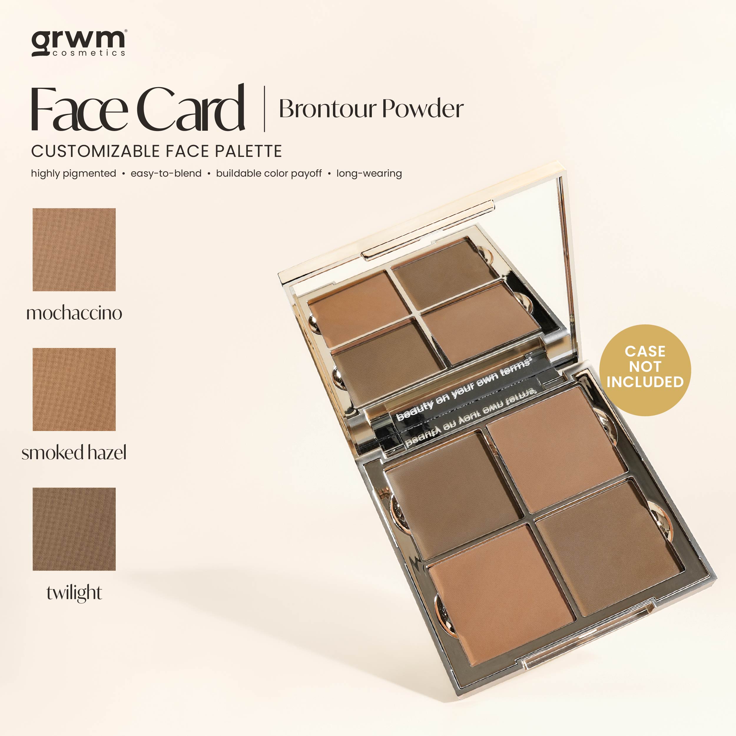 Discount on GRWM Cosmetics  shoes - SKU: GRWM Cosmetics Face Card - Brontour Powder [case not included]
