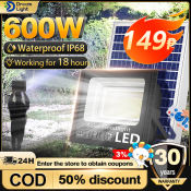 100W Solar Flood Light with Remote Control - IP68 Waterproof