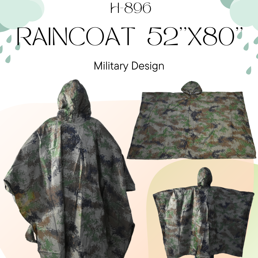 H-896 Military Poncho/Raincoat 52x80 Lightweight Lazada Lazada PH