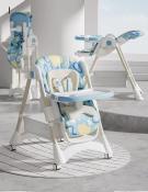 Adjustable Lay Down High Chair with Leather Seat and Wheels