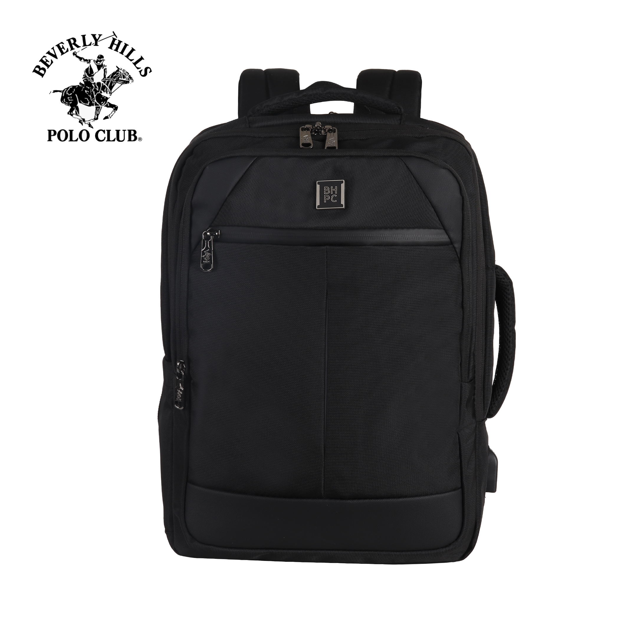 Beverly Hills‎ Polo Club Black Backpack Laptop Pocket Zippers MSRP $60 Beverly Hills Polo Club 221 Corporate Backpack Laptop Pocket  main image 2