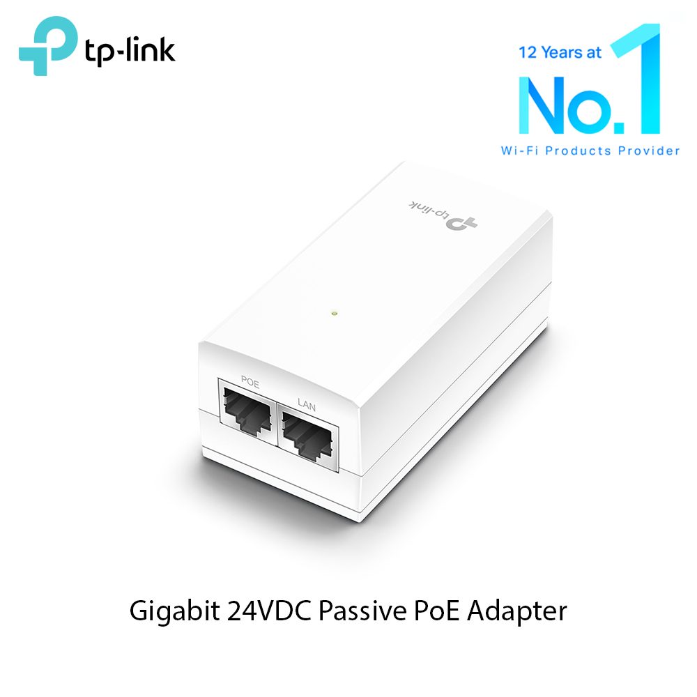 TP-Link TL-POE2412G Gigabit 24VDC Passive PoE Injector Adapter with Gi ...