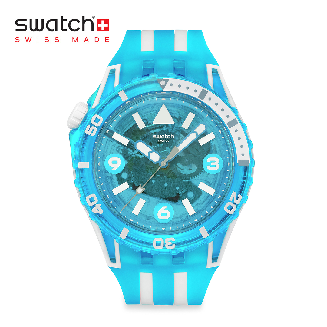 Swatch Scubaqua Black Sea Nettle SSCU09B100 Black Silicone Strap