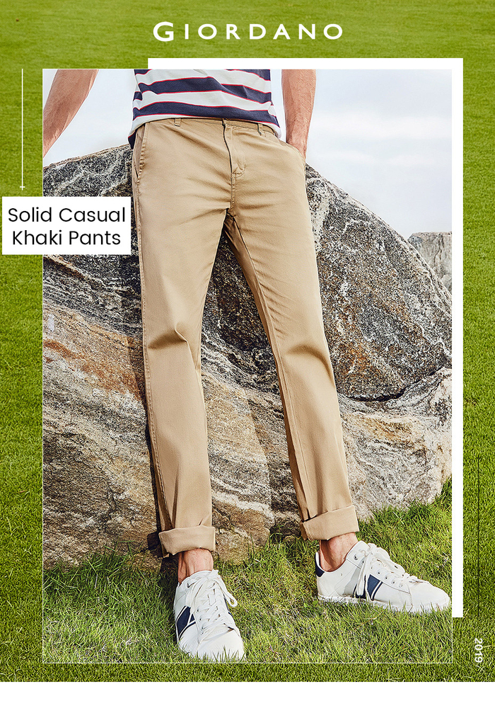 mens long rise khaki pants