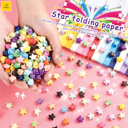 Star Origami Paper Strips 540pcs Fold Strips Diy Lucky Star Origami Folding Strip Paper Best Wishes Handcraft Crafts Gift Muti-color Choose