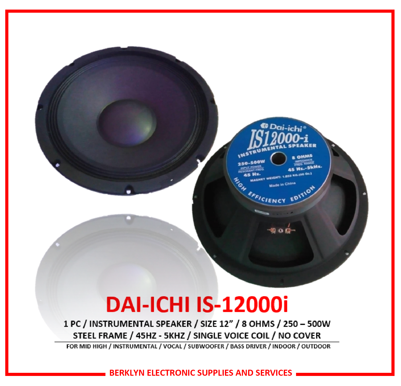 DAI-ICHI IS-12000i PC Instrumental Speaker Size 12” 250