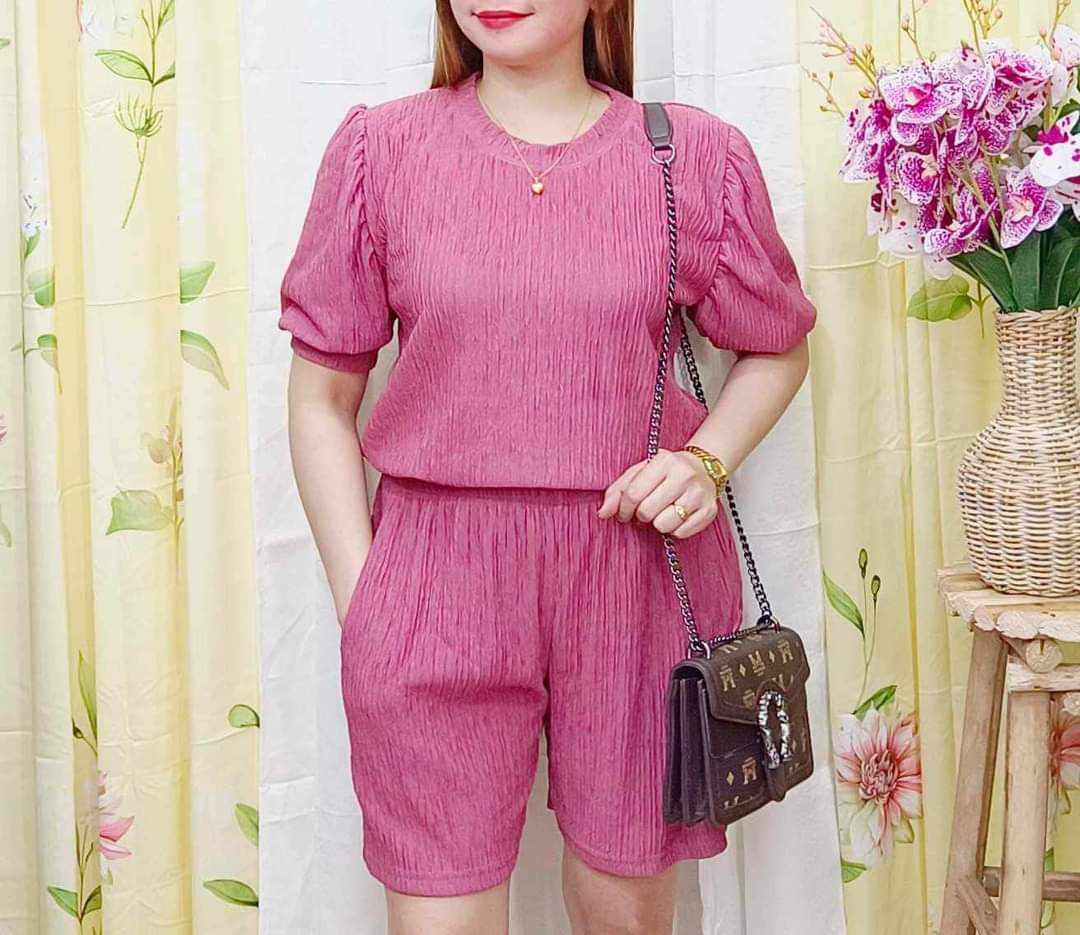 PLUS SIZE PLAIN TERNO SHORT PUFF BARK CREEP UP TO 4XL