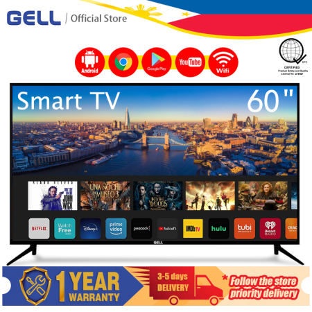 GELL 60" Smart TV - Sale: 55"/50" Android FHD Multiport