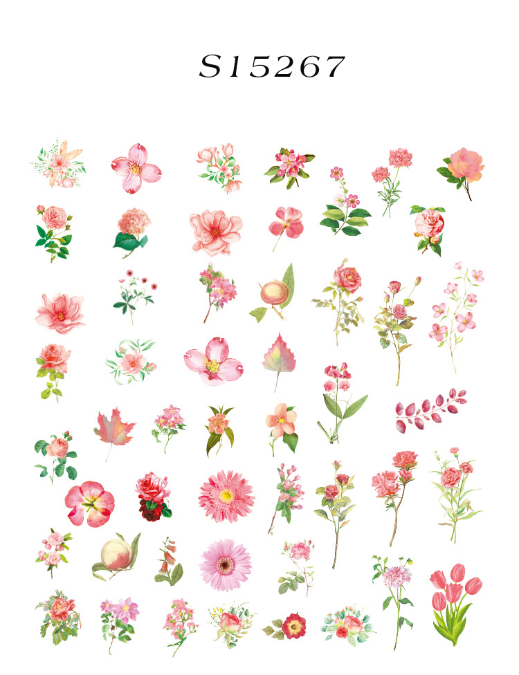 6 Styles 30 100Pcs/Bag Vintage Botanical Stickers Aesthetic Flowers Hand  Account Material Decorative Stationery Sticker 