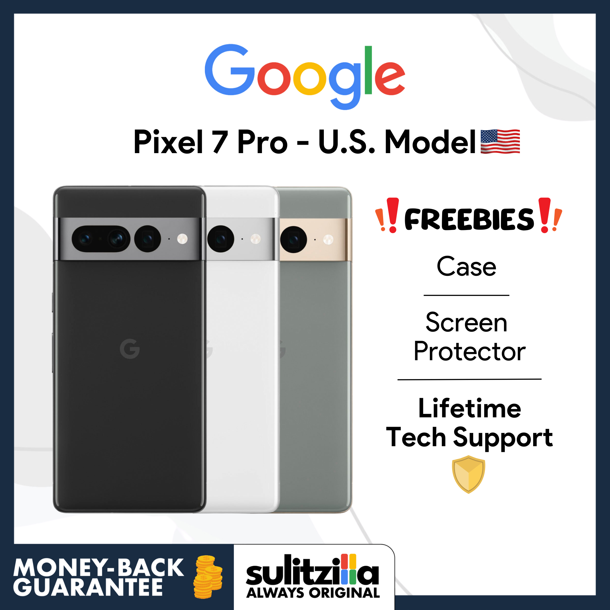 Google Pixel 7 Pro - US Model - (128GB/256GB/512GB) with 5G/eSIM and Google AI