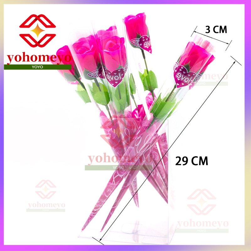 【Ready Stock】10PCS-Single rose soap flowers 11.4inches(29cm) Single rose soap flowers 15inches /Valentine's day flowers /Mother's Day roses/Wedding roses - Image 3