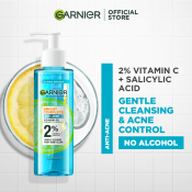 Garnier Brightening Anti Acne Gel Wash - Paraben-Free Cleanser