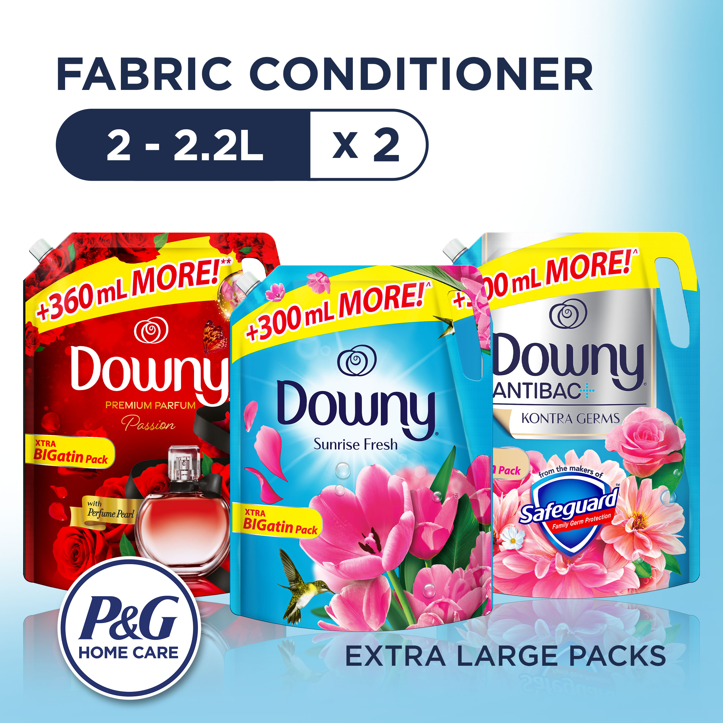 Downy Sunrise Fresh Antibac Passion Bundle - 2L-2.2L Refill