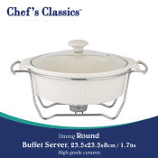 Chef's Classics Ceramic Round Buffet Food Server, 1.7lts