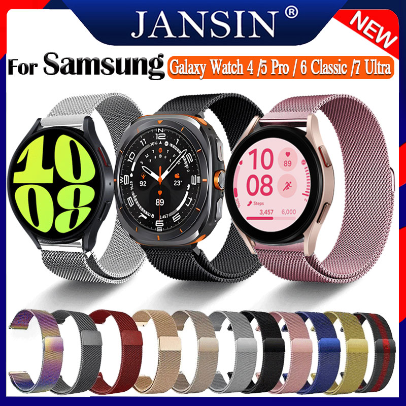 Dây đeo đồng hồ thay thế từ tính cho đồng hồ thông minh Samsung Galaxy Watch Ultra 47mm Smart Watch Galaxy Watch 7 6 5 4 3 40mm 44mm 4Classic 6Classic 5Pro Dây Đeo Inox Active2