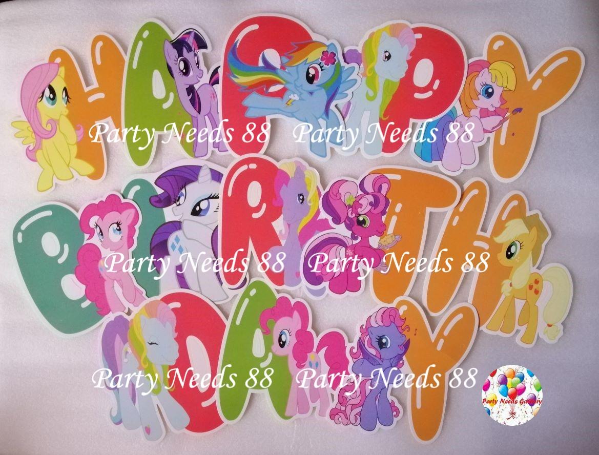88 My Little Pony Happy Birthday Letter Banner Party Decor