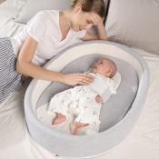 DenTheLion Portable Baby Travel Bed with Swaddle Pad and Bag