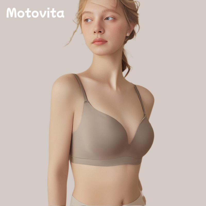 Motovita Women Breathable Seamless Bras One Piece Solid Color Sexy Traceless Lady Underwear Soft Skin Friendly Push-up Anti Sagging Women's Bra