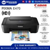 Canon Pixma E470 Compact Wireless All-in-one Inkjet Printer
