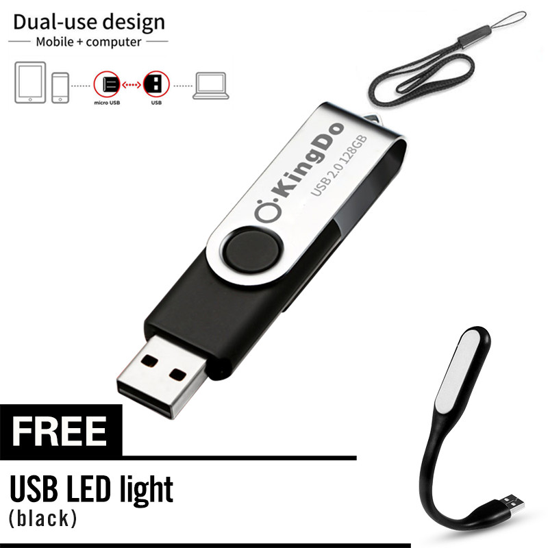 Kingdo 2-in-1 USB Flash Drive 128GB with Free LED Watch