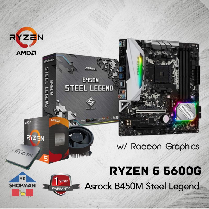 Asrock B450 Steel Legend MOTHERBOARD And AMD Ryzen 3600 CPU