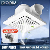 DIODIY 8 Inch Suspended Ceiling Exhaust Fan with Pipe
