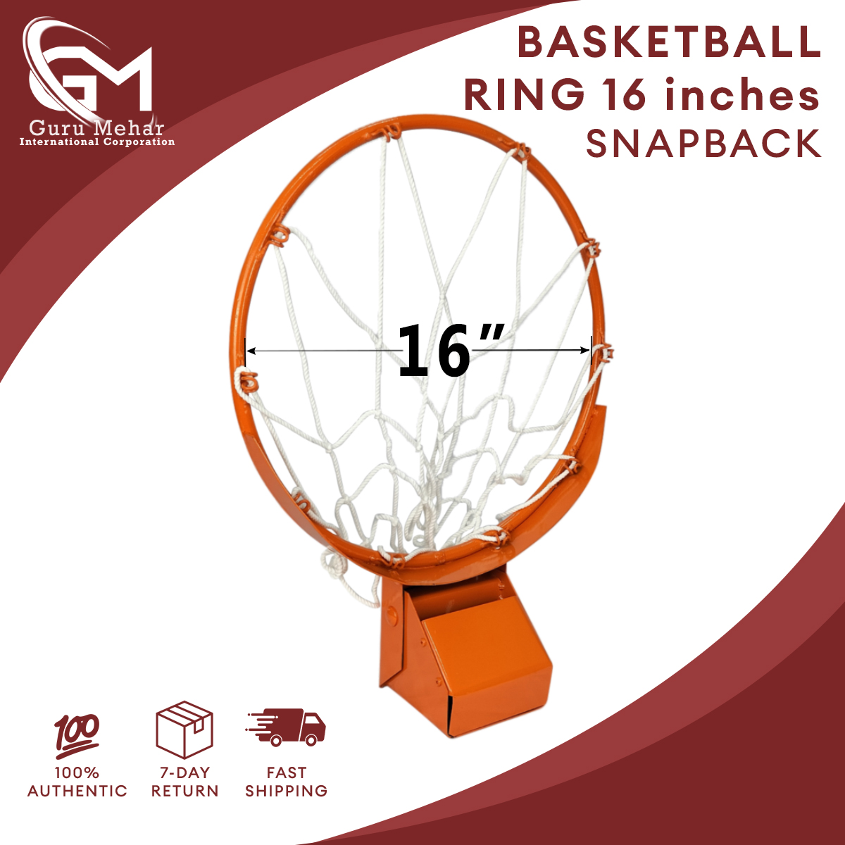 LARA Basketball Ring Standard Size 6 Diameter 36 cm with Net and  Screw/Bolts Ball, Size 6, Basket Ball Net