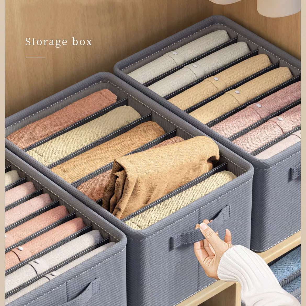 13/17 Grid Underwear Bra Storage Box Organizer With Lid Divider