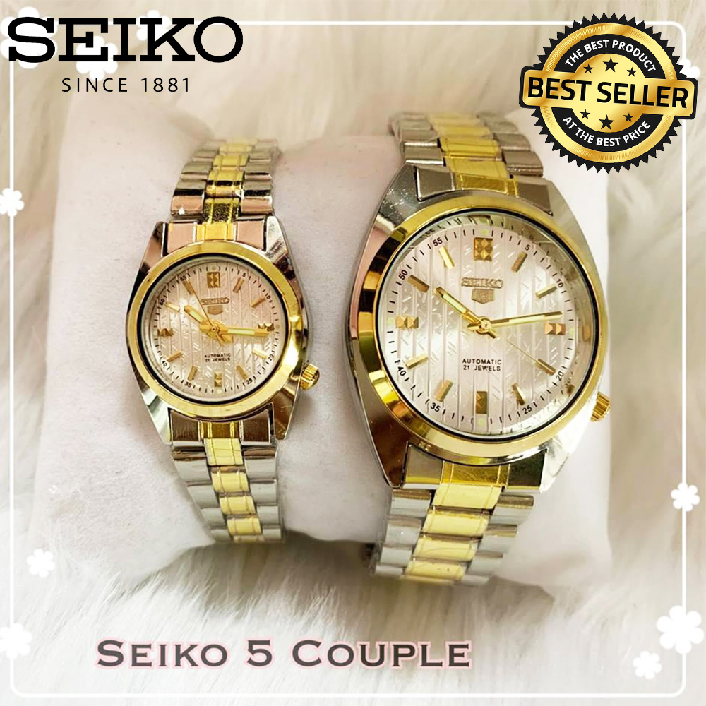 Seiko 21b Automatic Movement Silver Dial Two Tone Stainless Steel Watch Lazada PH