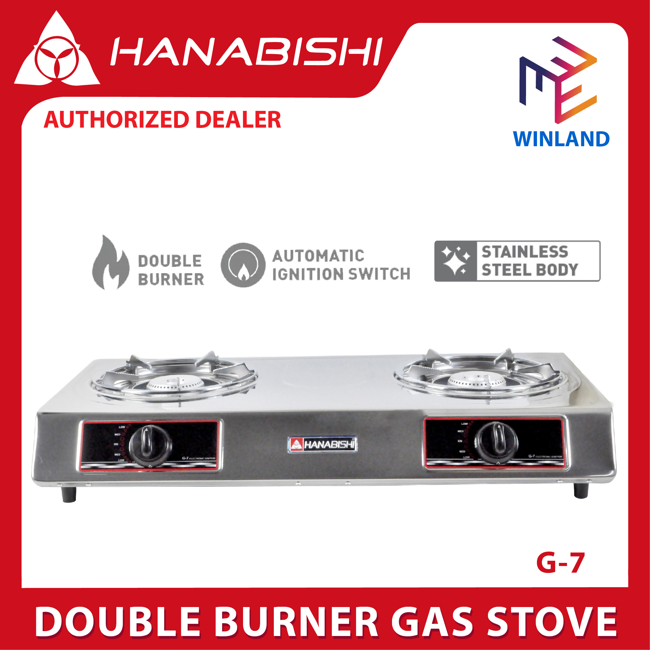 Winland Stainless Steel Double Burner Gas Stove G-7