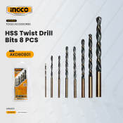 INGCO 8pcs HSS Drill Bits Set for Metal Use