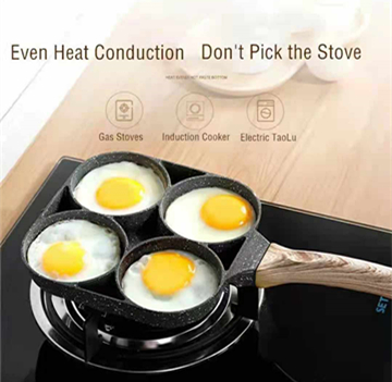 KEWEI Egg Frying Pan 3 Section 2 in 1 Divided Frying Grill Pan