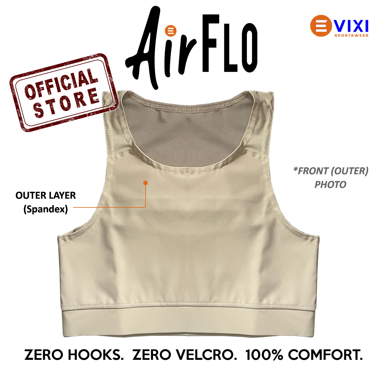 Evixi AIRFLO Binder LESBIAN Chest Binder Compression Support Breathable Support Fabric Tailor-Fit LGBT Design Everyday - Image 3