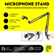 Popcorn Adjustable Microphone Boom Arm - Durable Steel Stand