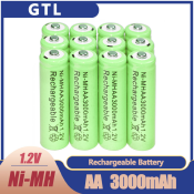 Original Legit Rechargeable AA Batteries - 3000mAh Ni-MH (Brand Name