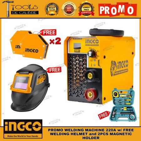 INGCO 220A Welding Machine with Free Helmet and Toolset