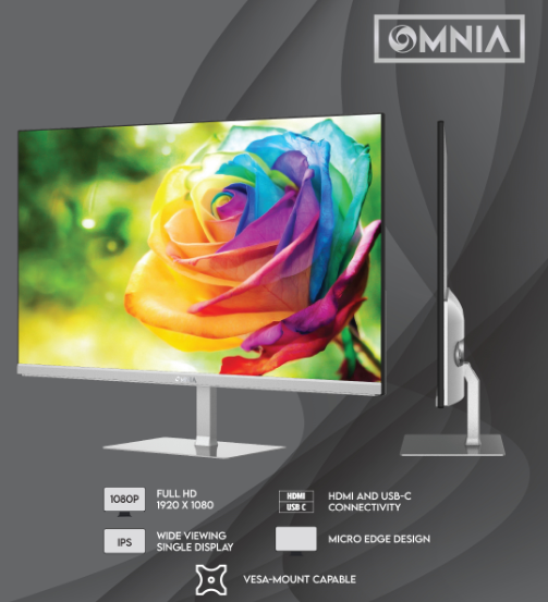 OMNIA O238CIU 23.8 FHD IPS 100Hz 1ms LED Monitor (Silver)