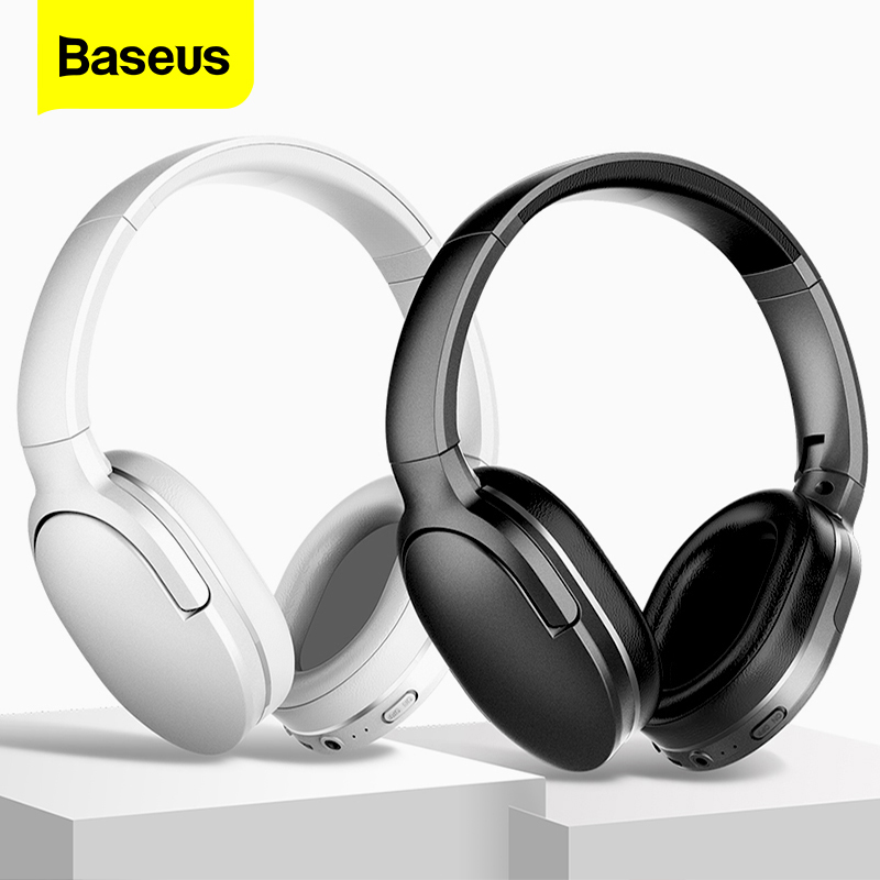 Baseus Tai nghe D02 Pro Tai nghe Bluetooth không dây qua tai, Thời gian phát 40H, Micrô tích hợp, Có thể gập lại, Âm trầm sâu, Cốc tai Memory Foam, dành cho Du lịch, Văn phòng tại nhà