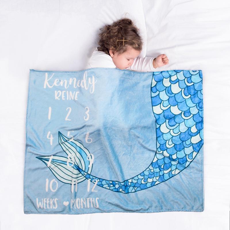 Newborn Baby Number Angel Wing Monthly Milestone Blanket Photography Prop Shoot